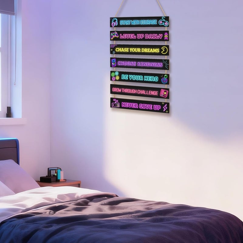 Beinou Girls Room Decor Colorful Inspirational Wall Decor Room Decor for Teen Girls Durable Kids for Nursery Playroom Bedroom, Black Game - Image 2